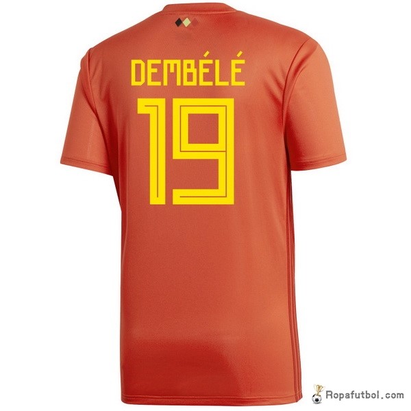 Camiseta Belgica Replica Primera Ropa Dembélé 2018 Rojo